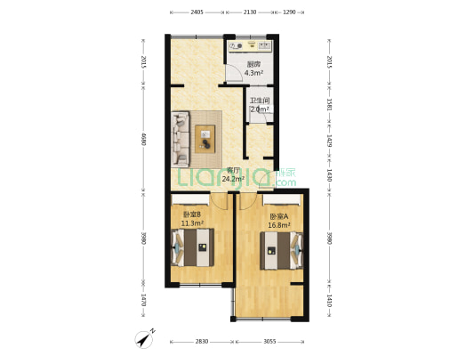 抚琴西路240号 2室1厅1卫 74平方
