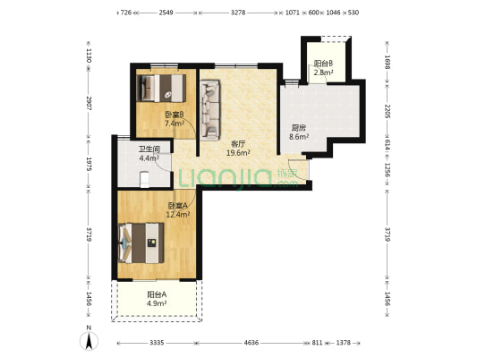 汇腾东苑 2室1厅1卫 79平方