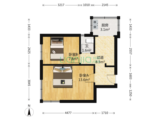 梅山路 2室0厅1卫 46平方