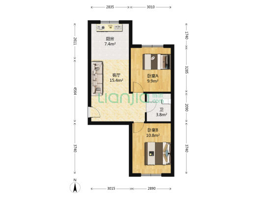 建华家园一区 2室1厅1卫 63平方