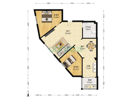 二环路东三段29号 2室2厅1卫 93平方