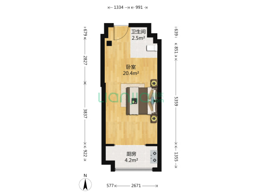 智翔路8号 1室0厅1卫 48平方