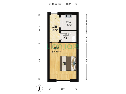台东七路 1室0厅1卫 30平方