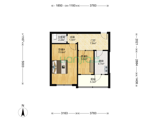 捷凤街 2室0厅1卫 52平方