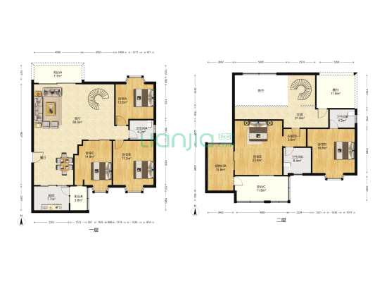 东湖花园四号小区 5室1厅3卫 216平方