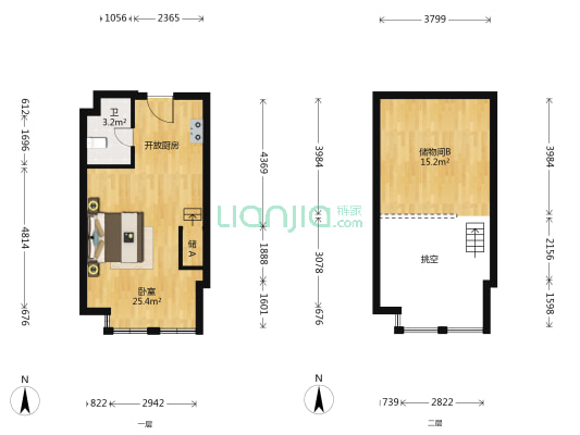 朝阳时代广场 1室0厅1卫 48平方