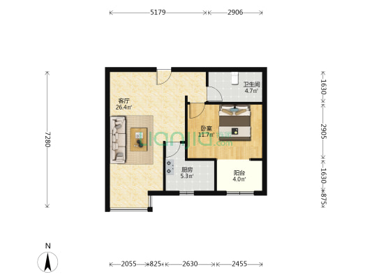 四中，南关，低总价，房本满五唯一 ，精装修-户型图