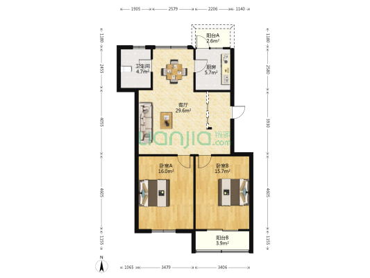 柏庐广场 2室1厅1卫 0平方