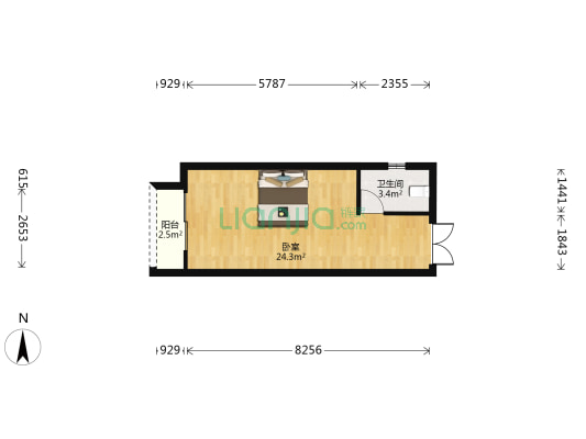 碧桂园梵高的海 1室0厅1卫 49平方
