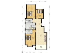 涿州高铁东站，华融三居两卫，南北通透带阳台-涿州华融现代城户型图