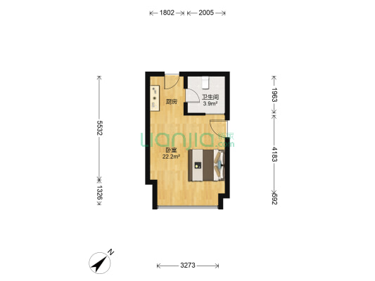 仓山万达广场C区 1室0厅1卫 93平方