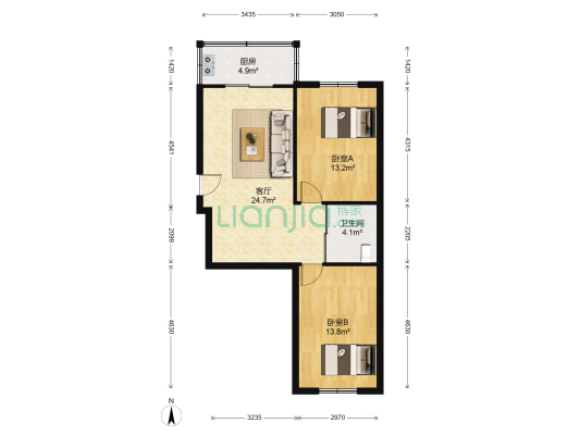 乐园小区(绿园区) 2室1厅1卫 79平方