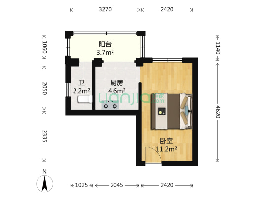 晓园新村晓园北 1室0厅1卫 26平方