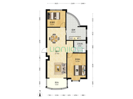 新大地 2室1厅1卫 82平方