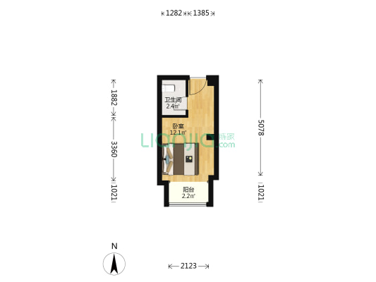 万科魅力星汇 1室0厅1卫 25平方