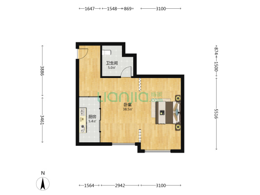 中锐悦立方 1室0厅1卫 81平方