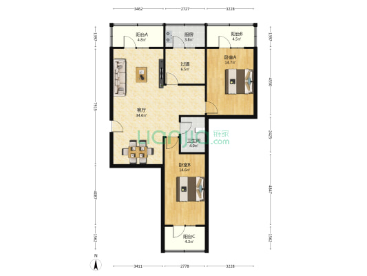 甘肃西龙电子器材有限公司家属院 2室1厅1卫 80平方