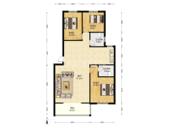 燕赵花园 3室2厅 南 北-涿州燕赵花园户型图