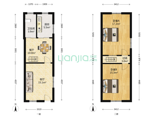 中窑二区 2室2厅1卫 82平方