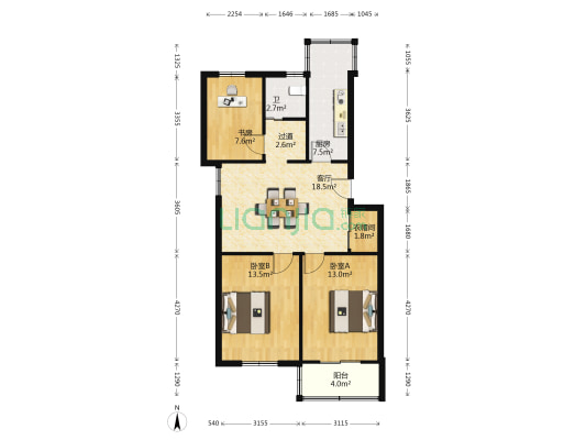 九桐楼小区 3室1厅1卫 88平方