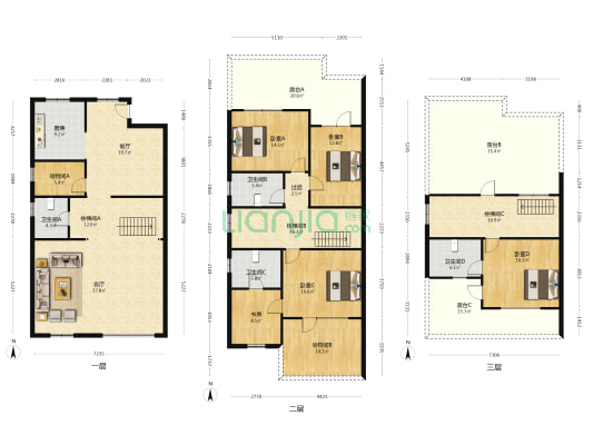 晟通专家村 5室2厅4卫 241平方
