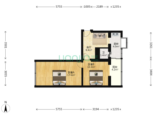 宝丰三村 2室1厅1卫 46平方