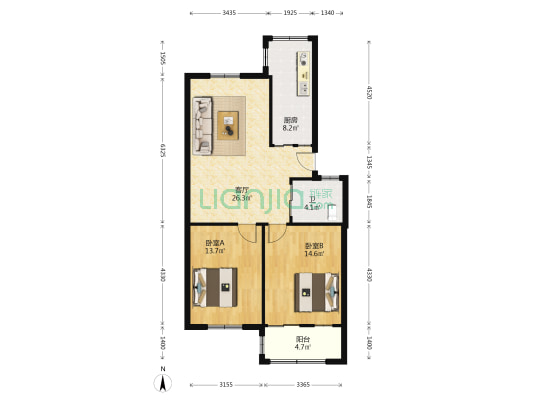 雨山七村 2室1厅1卫 89平方