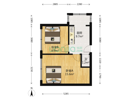 吉源小区 2室0厅1卫 56平方