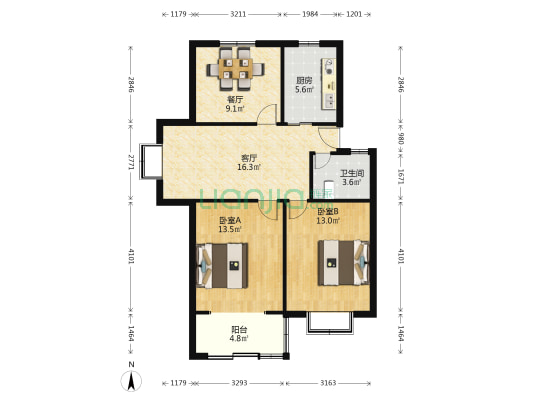 城桥镇吴家弄 2室2厅1卫 82平方