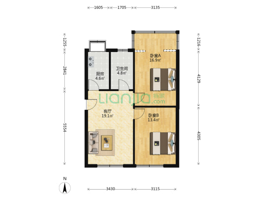 全新巷7号 2室1厅1卫 73平方