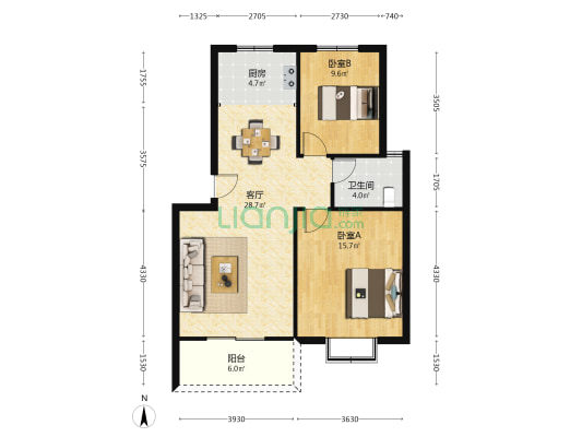 建邦皇嘉锦苑一期 2室1厅1卫 116平方