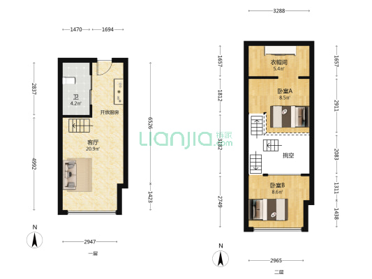 保利天禧Mall 2室1厅1卫 40平方