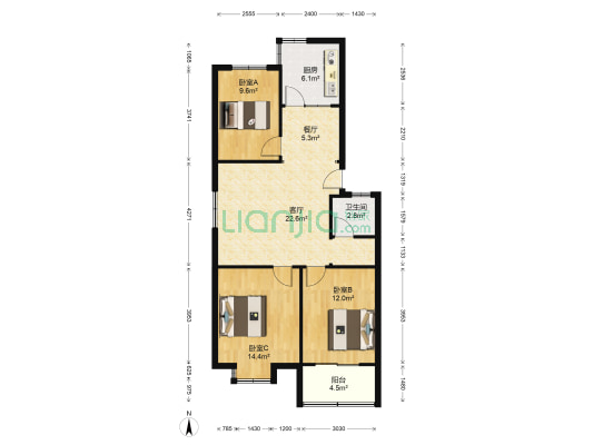 星光嘉苑 3室2厅1卫 101平方