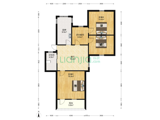 集贤南路一百十二号 4室1厅1卫 117平方