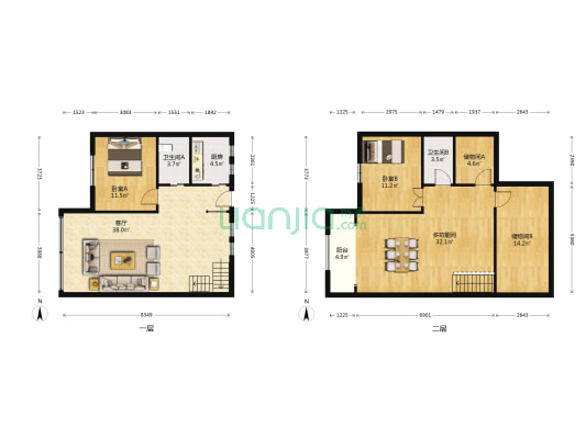 金瑞小区 3室1厅2卫 71平方