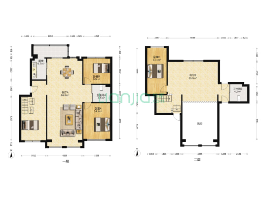 长电紫盈花城三期 3室2厅2卫 140平方