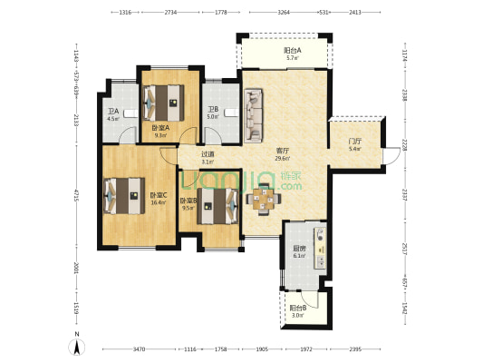 国际温泉小镇 3室1厅2卫 116平方