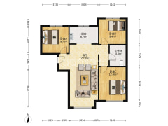 房子户型方正，南北双通透，采光好-涿州高铁新干线户型图