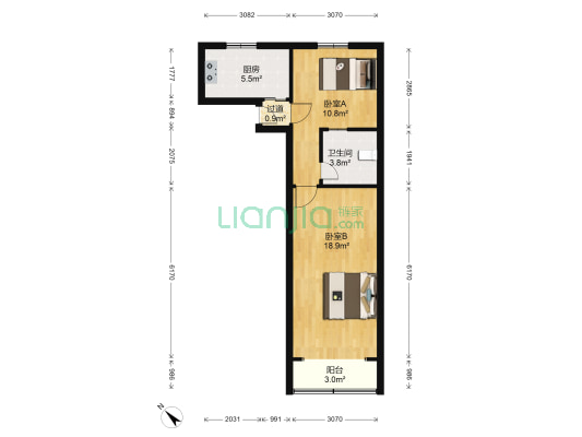 柿子湾小区 2室0厅1卫 54平方