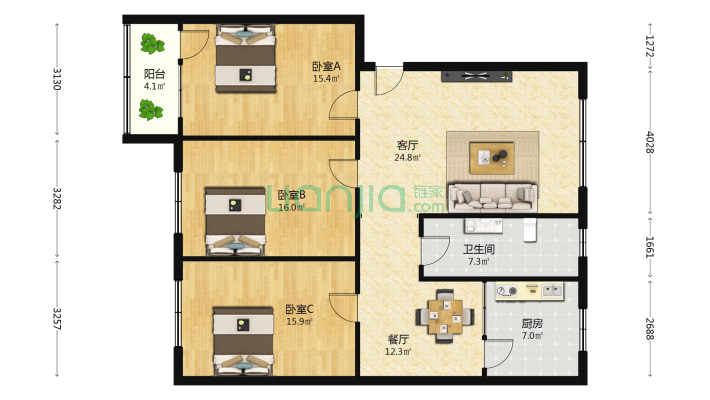 城建开发楼北院二手房实景图