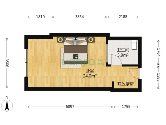 一正大厦 1室0厅1卫 46平方