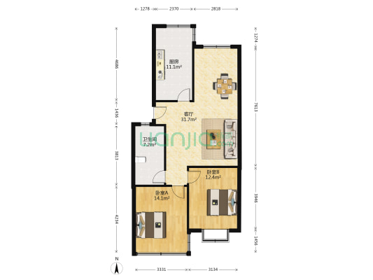 南海新村 2室1厅1卫 93平方