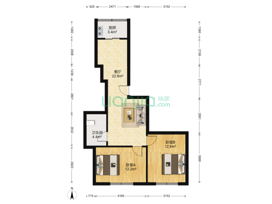 家宁新苑 2室1厅1卫 73平方