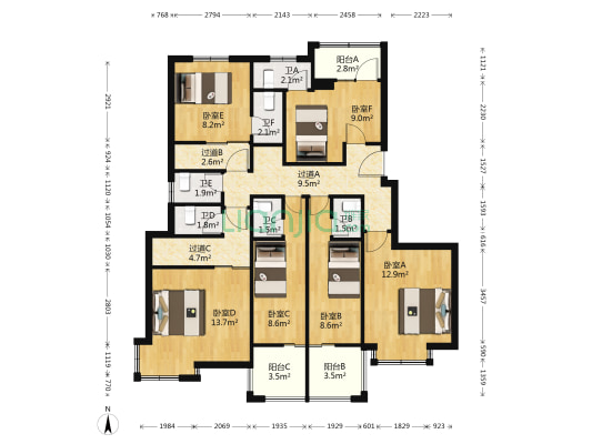 宝丰茗苑 6室0厅6卫 131平方