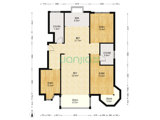 海新·瑞景湾 3室2厅2卫 140平方