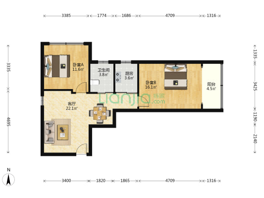平凉小区 2室1厅1卫 81平方