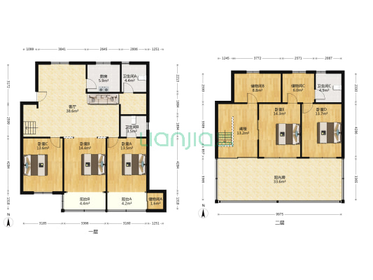 苏苑街7号 5室1厅3卫 128平方