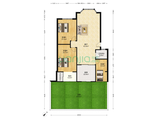 南浦路西段131号 3室1厅2卫 117平方