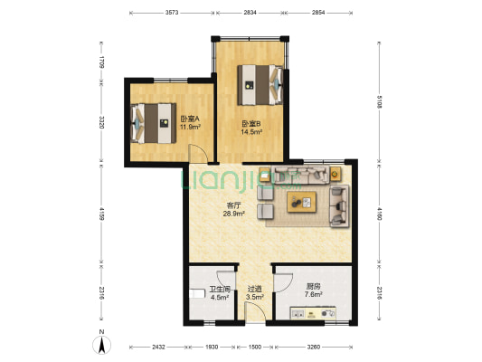 慈庵巷37号 2室1厅1卫 82平方