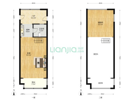 汇金坊 1室0厅1卫 75平方